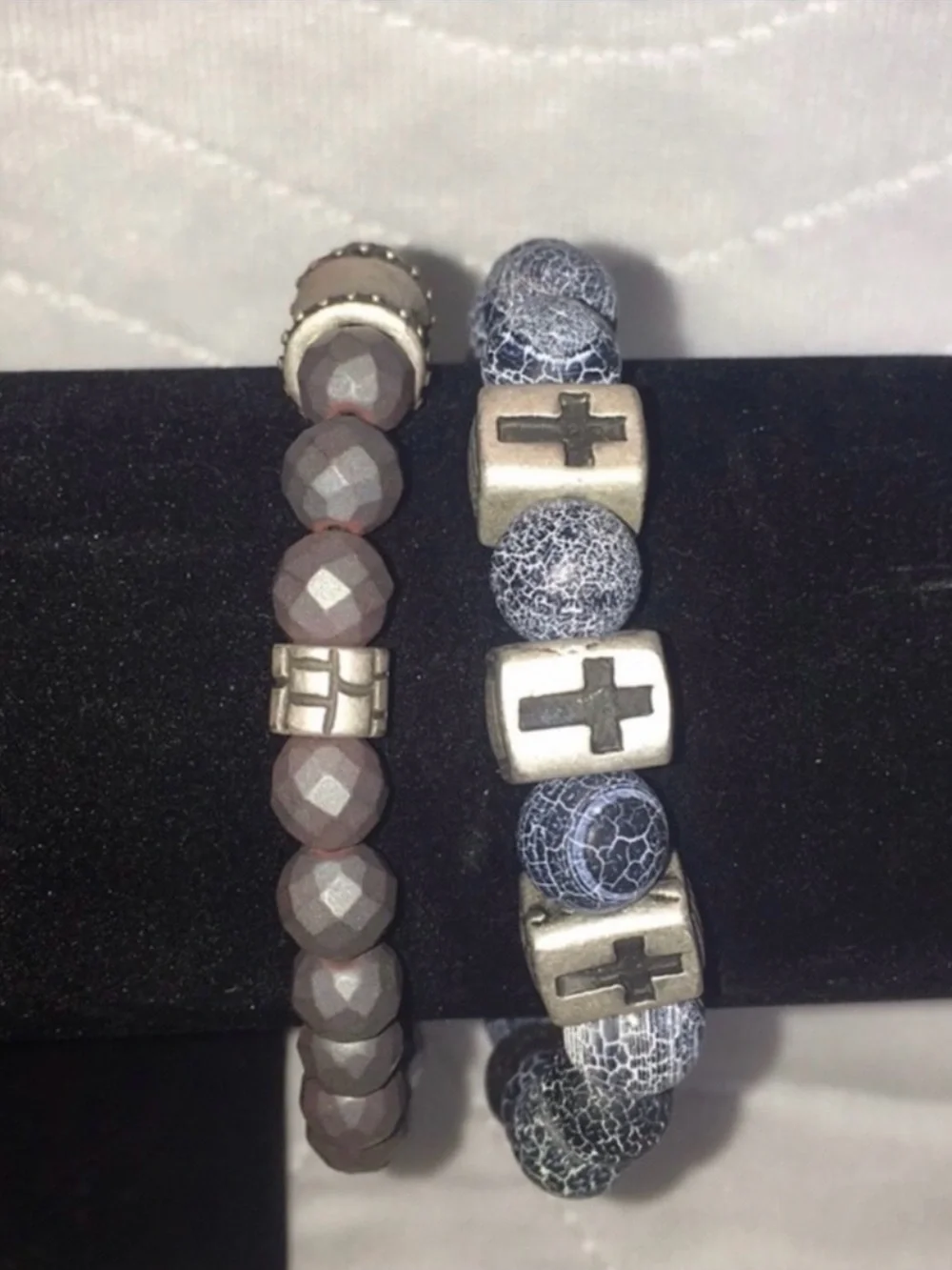 Men’s 2 Set Cross Stainless Steel Bracelet Set NWT